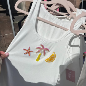 Chaleco de Verano para Mujer, Personalizado al por Mayor, de Algodón, Bordado con Cuentas, Cuello en U, Sin Mangas, Hecho a Mano por MULTI CRAFT - Product Image 1