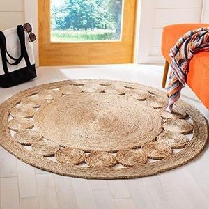 Hand Braided Woven Jute Cotton Area Rugs Non-Slip Custom <b>Thick</b> Floor Carpet Living Room Exercise Camping Prayer Machine Wash - Product Image 3