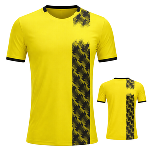 Camiseta de Fútbol Mirage Amarilla y Negra, Corta, Estampada, Ligera, Transpirable, que Absorbe la Humedad, Uniforme Deportivo para Entrenamiento - Product Image 1
