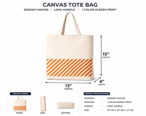 300gsm Heavy Duty <b>Canvas</b> <b>Tote</b> Bag Long Handle Large Capacity Reusable Eco Shopping Bag Custom Logo Durable Cotton Printing - Product Image 2