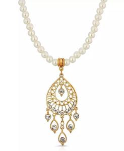 Collana con perle finte a goccia in filigrana di cristallo color oro |   2028 - Product Image 1