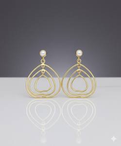 Pendientes de Plata de Ley 925 con Baño de Oro de 14K, Forma de Corazón, con Perla Colgante, Minimalistas, Elegantes, Regalo para Damas de Honor - Product Image 6