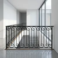 Rampe d'escalier traditionnelle en fonte, murale, résistante à la rouille, pour escaliers intérieurs