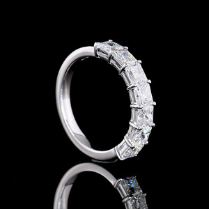 Anillo de Eternidad Completo con Diamantes de Corte Princesa Cultivados en Laboratorio, Oro de 10K, 14K, 18K, Plata 925, 935, Engaste de Garras, Joyería de Boda - Product Image 4