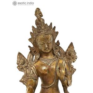 10 \ "déesse bouddhiste tibétaine blanc Tara sculpture en laiton Statue - Product Image 3