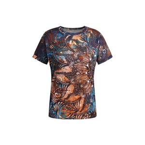 เสื้อยืดลำลองพิมพ์ลายแบบซับลิเมชั่นถักนิตติ้งเป็นมิตรกับสิ่งแวดล้อมสำหรับผู้หญิง ขายดีช่วงฤดูร้อน ราคาขายส่ง MOQ ต่ำ - Product Image 5