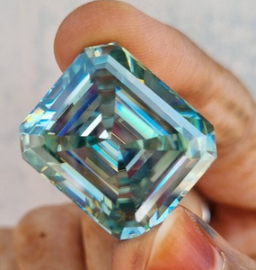 Moissanita azul de 40.70 quilates con corte Ascher para colgante de diamante, anillo de moissanita suelta, diamante hecho a mano - Product Image 4