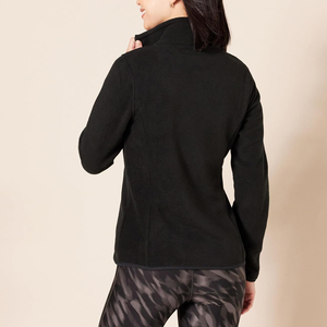 Women's <b>Black</b> Full Zip Waterproof 100% Polyester <b>Fleece</b> <b>Jacket</b> with Stand Collar and Soft <b>Fleece</b> - Product Image 4