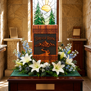 Wooden Motorcycle <b>Memorial</b> Urn Forever Riding Keepsake Cremation Urn Custom Name Engraved Remembrance <b>Gift</b> - Product Image 3