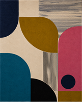 Tapis en laine tufté à la main abstrait moderne, tapis géométrique de luxe pour salon, chambre à coucher, décoration intérieure, taille personnalisée