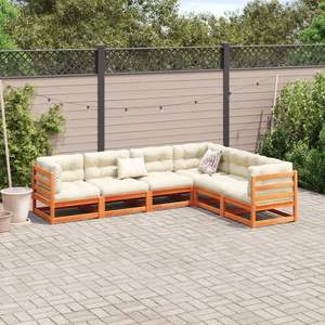 Set Divano da Giardino in Crema Marrone Cerato - Product Image 3