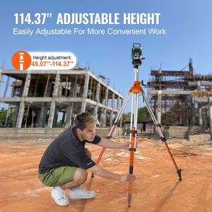 Treppiede per Livella Laser con Attacco Filettato 5/8" 11, Altezza Regolabile 45.07"-114.37", Robusto per Rilevamenti e Fai-da-te - Product Image 3