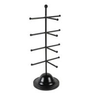 Support à bijoux en laiton à trois niveaux avec base solide et stable pour un rangement sécurisé des bijoux, finition décorative ajoutant une touche de luxe à n'importe quelle pièce.