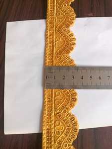 Vente en gros de dentelle à œillets en polyester brodée à bord festonné, approvisionnement en vrac pour bordure de robe, OEM ODM personnalisé - Product Image 2