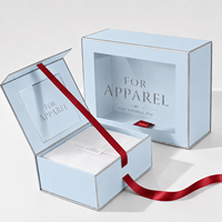Boîte cadeau de luxe pliable avec ruban personnalisé, imperméable, en éponge, pour vêtements haut de gamme, emballage de vêtements premium