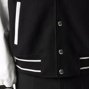 Dernières tendances en matière de vestes varsity pour hommes, col montant en laine personnalisé, logo sur le devant, couleurs personnalisées - Product Image 2