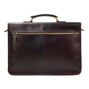 Sac à main d'affaires rétro en cuir de vache véritable pour hommes, sacoche pour ordinateur portable de 15.6 pouces, sacs à bandoulière LLB-0386 - Product Image 5