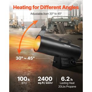 Riscaldatore Portatile a Propano da 100.000 BTU con Aria Forzata, Impostazioni di Temperatura a Regolazione Continua, Protezione di Sicurezza per Garage/Negozi - Categoria Riscaldatori a Gas - Product Image 2