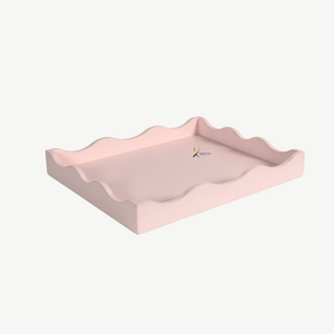 Hot Trendy Pink and Yellow Lacquer <b>Tray</b> with Wavy Edge Cute Handmade Glossy <b>Serving</b> <b>Tray</b> for Modern Home Decor - Product Image 2