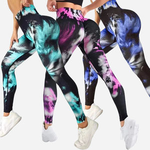 Pantalones de yoga Tie Dye 2026 en stock, transpirables, para correr al aire libre, con efecto fruncido en los glúteos y cintura alta - Product Image 6