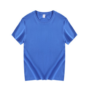 Camiseta Básica de Cuello Redondo, Manga Corta, Color Sólido, Talla Grande, de Algodón, con Logotipo Bordado Personalizado OEM de Fábrica BD China, Unisex para Hombre - Product Image 3