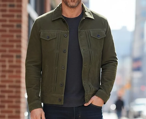 Veste en cuir unisexe modèle 2026 – Écologique, respirante, coupe-vent, col montant, logo frontal, style vintage - Product Image 3