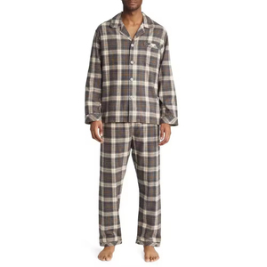 Cotton Terry <b>Pajama</b> <b>Set</b> Breathable Lightweight Long Sleeve Thermal Sleepwear Plus Size Casual Homewear Solid Color - Product Image 5
