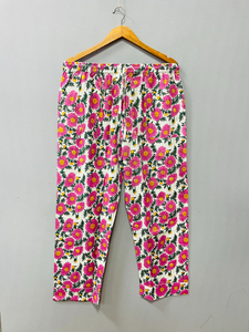 Floral Cotton Pajama Set, Summer Nightwear, Bohemian Sleepwear, Women Loungewear with <b>pants</b>, Bridesmaid PJ's - Product Image 3