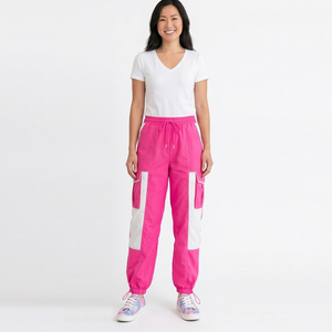 Pantalon cargo coupe-vent pour femme / Pantalon cargo imperméable 100 % nylon avec cordon de serrage à la taille / Pantalon coupe-vent multi-poches pour femme - Product Image 1