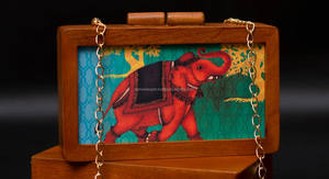 Designer Vintage & Fashion Wooden Box Pattern Clutch Purses Handbags & Party <b>Bags</b> <b>for</b> <b>Weddings</b> Wholesale Prices - Product Image 5