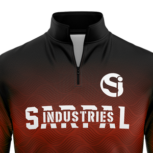 Sudadera de algodón para hombre con logo frontal, manga larga, media cremallera, transpirable, ajustada, para correr y hacer ejercicio al aire libre, con cremallera 1/4 - Product Image 3