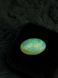 Natural Ethiopian Fire <b>Opal</b> Oval Cut Cabochon Multi Color Flashy Loose Gemstone 20.70ct for Jewelry & Healing - Product Image 3