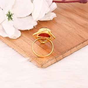 Red Hydro Gemstone <b>Ring</b> Handmade <b>Adjustable</b> Fashion <b>Ring</b> for Women - Product Image 5