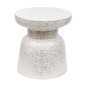 Stunning Natural Mother of Pearl Inlay Coffee/End <b>Table</b> Durable <b>Wooden</b> <b>Side</b> <b>Table</b> Handcrafted Boho Living Room Furniture - Product Image 5