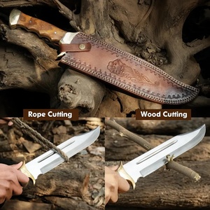 Couteau Bowie de camping OEM fait main de haute qualité, lame en acier inoxydable, manche en bois, pour la chasse et la survie en extérieur, garantie 3 ans - Product Image 3