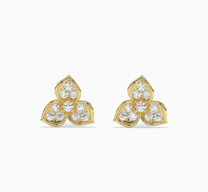 Fine Jewelry IGI Certified 14KT Gold Plated Lab Grown Diamond Halo Earrings Trendy Bridal Party Gift Collection - Product Image 1
