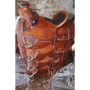 VENDO Cuero Western HORSE TREELESS sillín Y CINTA TALLA A MANO HERRAMIENTAS EN DÓLAR 70 TARJETA DE CRÉDITO TAMAÑO 14 15 16 17 - Product Image 4