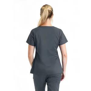 Conjuntos de Uniformes Médicos para Mujer y Hombre, Conjuntos de Scrubs, Uniformes de Doctor para Uso Hospitalario, 100% Algodón, Parte Superior de Mezclilla, Pantalones con Múltiples Bolsillos - Product Image 2