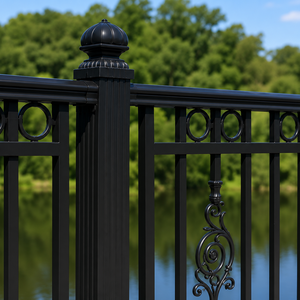 Barandilla de Balcón de Metal Negro con Diseño Ornamental, Valla Decorativa para Terraza Exterior, Barandilla de Seguridad para el Límite de la Propiedad de la Villa - Product Image 3