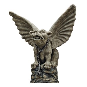 Sculpture de Gargoyle Gothique en Pierre Coulée en Gros |   Statue décorative de jardin - Product Image 1