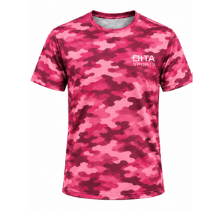 Rose <b>Pink</b> Camo <b>T</b> <b>Shirt</b> <b>Men</b> Short Sleeve Crew Neck Camouflage Printed Sports Training Running Workout Performance Activewear - Product Image 1