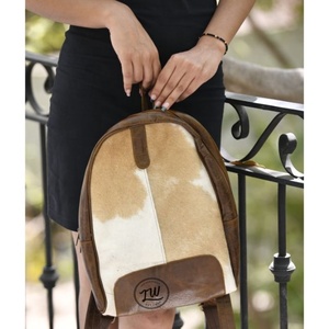 Mochila de cuero de piel de vaca genuina hecha a mano LW, bolso de hombro de piel de vaca para mujer, bolso para ordenador portátil, estilo Rock, verano geométrico portátil - Product Image 2