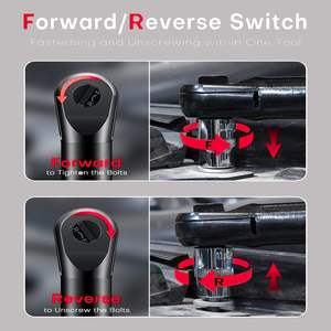 ชุดประแจวงล้อไฟฟ้าไร้สาย 2 ชิ้น ขนาด 3/8 นิ้ว 12V แบตเตอรี่ 2000mAh พร้อมที่ชาร์จ แรงบิด 45 ฟุต-ปอนด์ ชุดเครื่องมือประแจไฟฟ้า 12V - Product Image 5