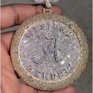 จี้ห้อยคอ CONCEPTION Rapper Iced คุณภาพสูง เงินแท้ 925 ประดับเพชรโมอิสซาไนต์ VVS ทรงบริลเลียนท์คัท สไตล์ฮิปฮอป สำหรับทั้งชายและหญิง ได้รับการรับรองจาก GRA - Product Image 1