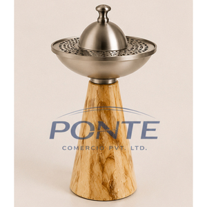 Quemador de incienso árabe Bakhoor con acabado dorado, hecho a mano, para decoración del hogar, incensario de metal Mubkhar. - Product Image 3