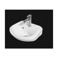 Lavabo mural en céramique blanc de petite taille, style européen moderne, avec trou pour robinet et drain, capacité de 9 L