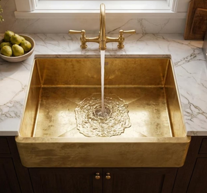 Handmade Luxury Solid metal Brass <b>Kitchen</b> <b>Sink</b> Deep Single Bowl Modern Undermount Wash Basin for Premium Home <b>Kitchens</b> - Product Image 2