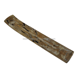 Eco Friendly Wooden Incense Holder Ash Catcher Tray Long Natural Wood Grain Crack Design Stick Burner for Spiritual Home <b>Decor</b> - Product Image 5