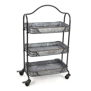 Carrito de Bar Metálico de 3 Niveles de Alta Calidad con Bandeja Extraíble para Servir, Ideal para Cocina, Hotel, Restaurante, Carrito Personalizable - Product Image 1