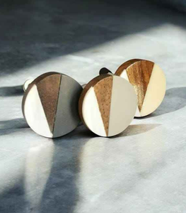 Modern Design Round metal Drawer Knob Resin Wood Cabinet Pulls Handles Hardware for Drawer Wardrobe Dresser metal craft - Product Image 1